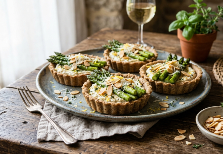 Tartellette Integrali con Asparagi, Ricotta e Mandorle: Un Esplosione di Primavera